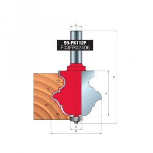 Frez wieloprofilowy x 54,70 x 49 x 102,00 x 12 R1=8 R2=8 Z2 FREUD 99-PK112P