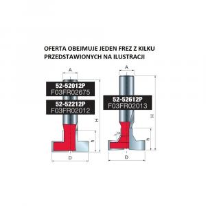 Frez do wpustów T-Slot x 28 x 16 x 59,0 x 12 Z2 FREUD 52-52012P