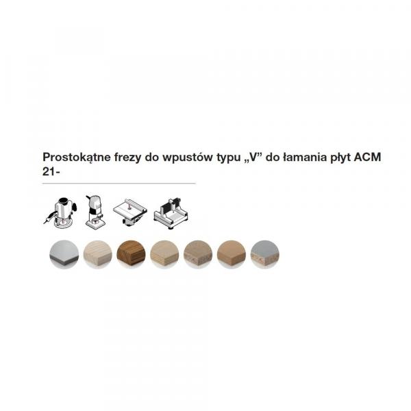 Frez prostokątny do wpustów do płyt ACM x 15 x 11 x 50,0 x 8 Z2 α=0° FREUD 21-20008P