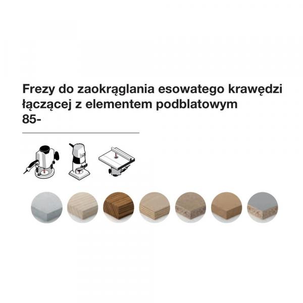 Frez do zaokrąglania esowatego krawędzi łączącej z elementem podblatowym x 54 x 25,40 x 74,6 x 12 R=6,35 Z2 FREUD 85-00512P