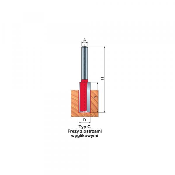 Frez dwuostrzowy do obróbki prostej x 16 x 19 x 51,0 x 8 Z2 FREUD 04-14908P