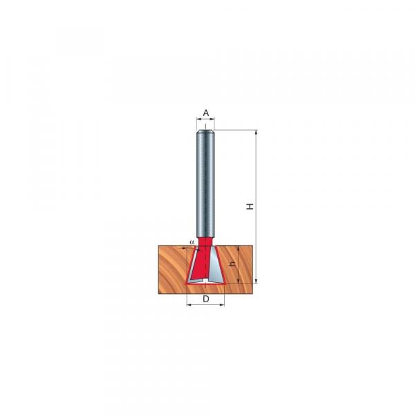 Frez jaskółczy ogon x 15,80 x 22,20 x 54,2 x 8 Z2 α=7° FREUD 22-10508P