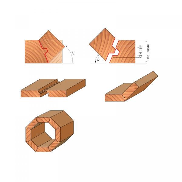 Zestaw do połączeń kątowych 22 5° – 2 frezy x 37,30 x 22,20 x 54,2 x 8 Z2 α=22,50° FREUD 99-04308P
