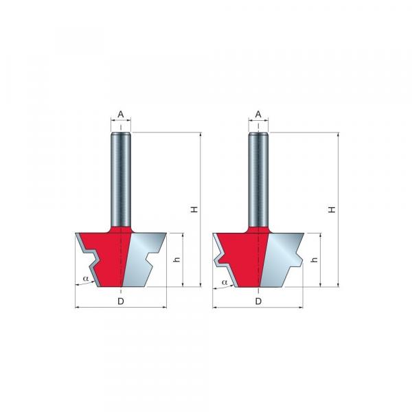 Zestaw do połączeń kątowych 22 5° – 2 frezy x 37,30 x 22,20 x 54,2 x 8 Z2 α=22,50° FREUD 99-04308P