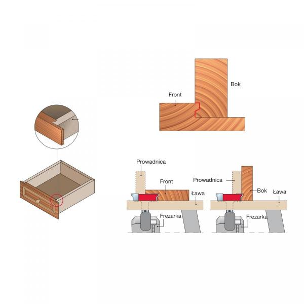 Frez do łączenia frontów szuflad x 50,50 x 13 x 49,0 x 12 Z2 α=30° FREUD 99-24012P