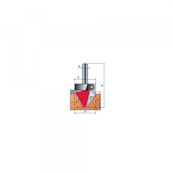 Frez do liter x 28,60 x 19 x 57,0 x 12 Z2 α=60° FREUD 20-17412P