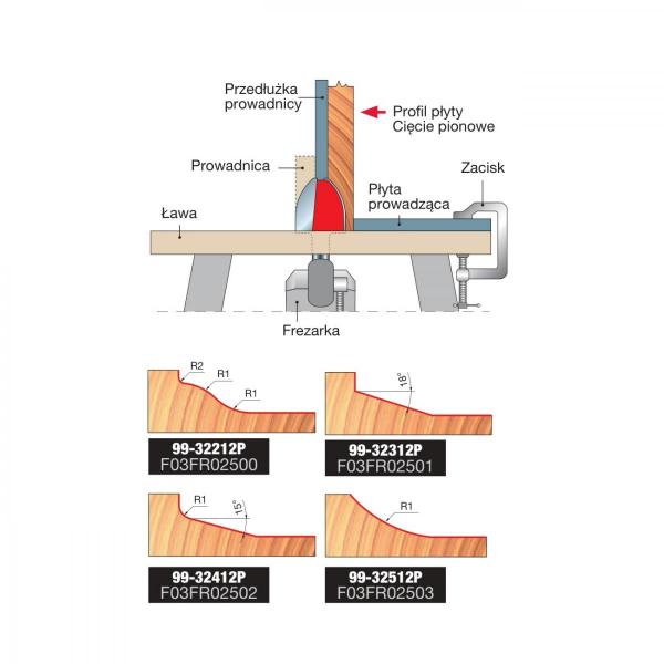 Pionowy frez do kasetonów x 31,80 x 41,50 x 79,5 x 12 R=16 Z2 FREUD 99-32212P