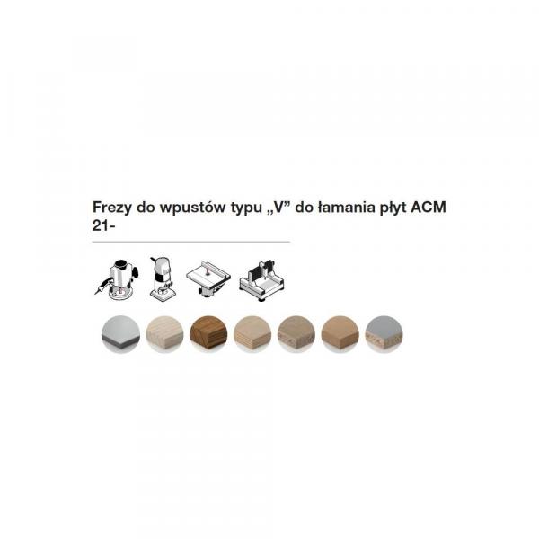 Frez do wpustów typu „V” do płyt ACM x 22,23 x 12,50 x 50,8 x 8 Z2 α=135° FREUD 21-18208P