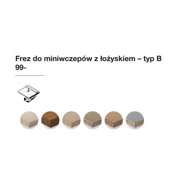 Frez do miniwczepów z łożyskiem górnym – typ B x 47 x 36 x 101,00 x 12 Z2 FREUD 99-04212P